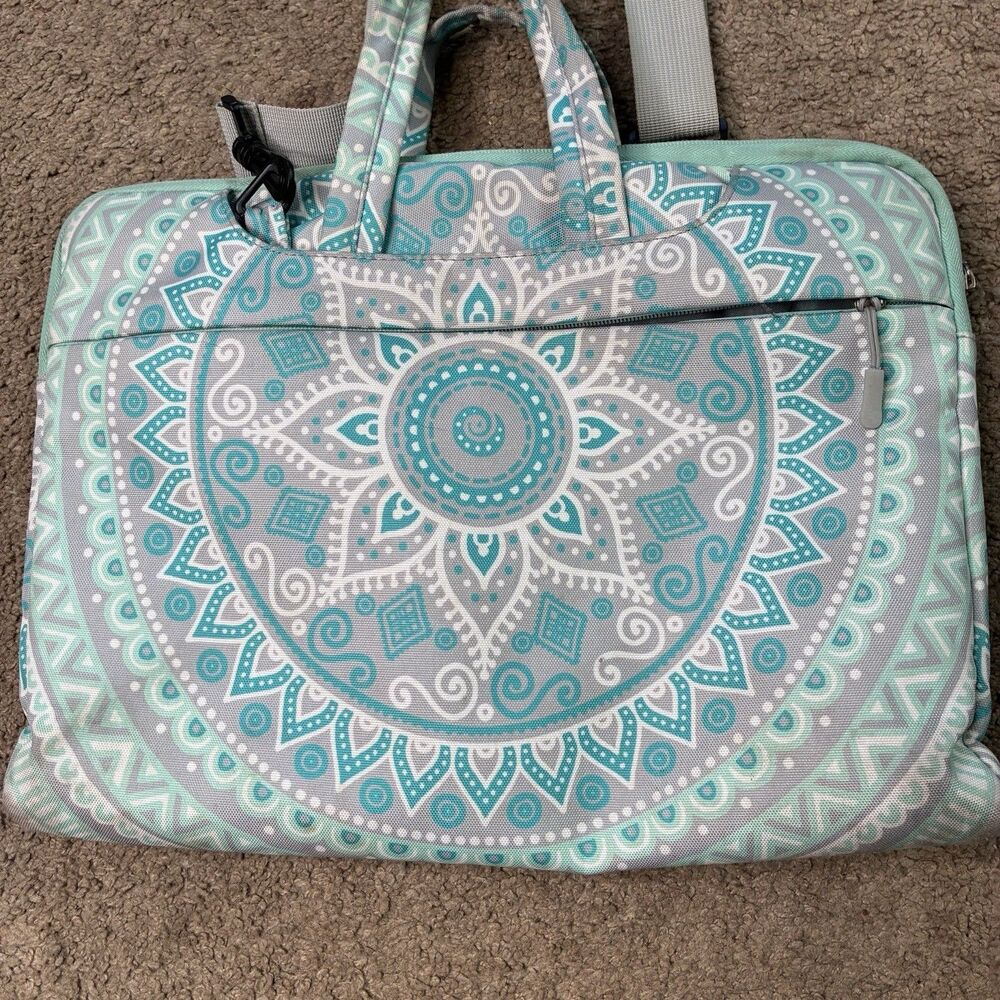 MOSISO Canvas Mandala Laptop Shoulder Bag Carrying Case 13" Compatibility